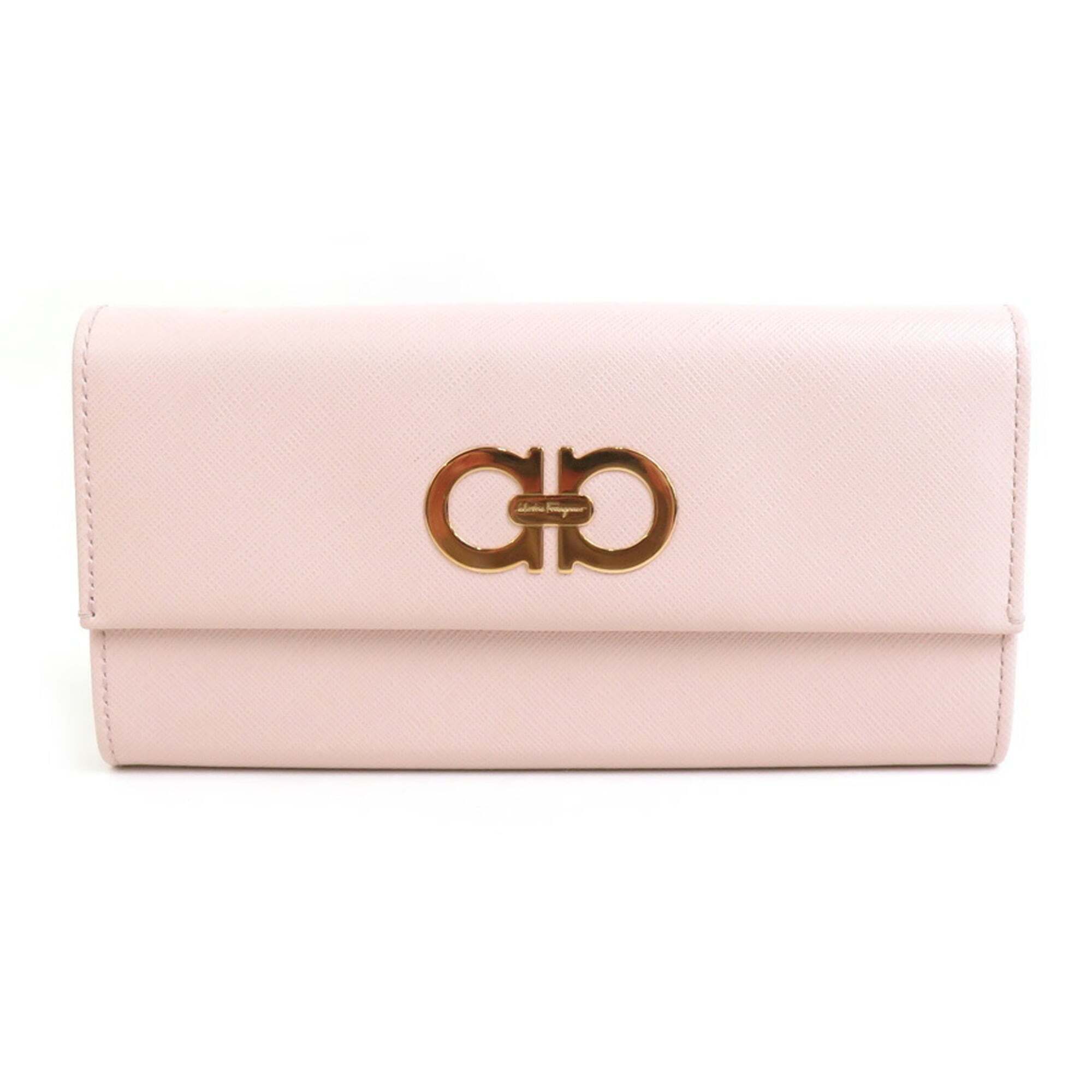 Salvatore Ferragamo Long Wallet Gancini Leather Pink Women's H30421a